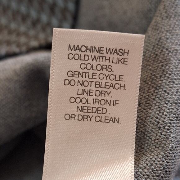 J. Jill Ponte Shirt Women's Medium Blue Gray Houndstooth Classic Preppy Office - Picture 8 of 8